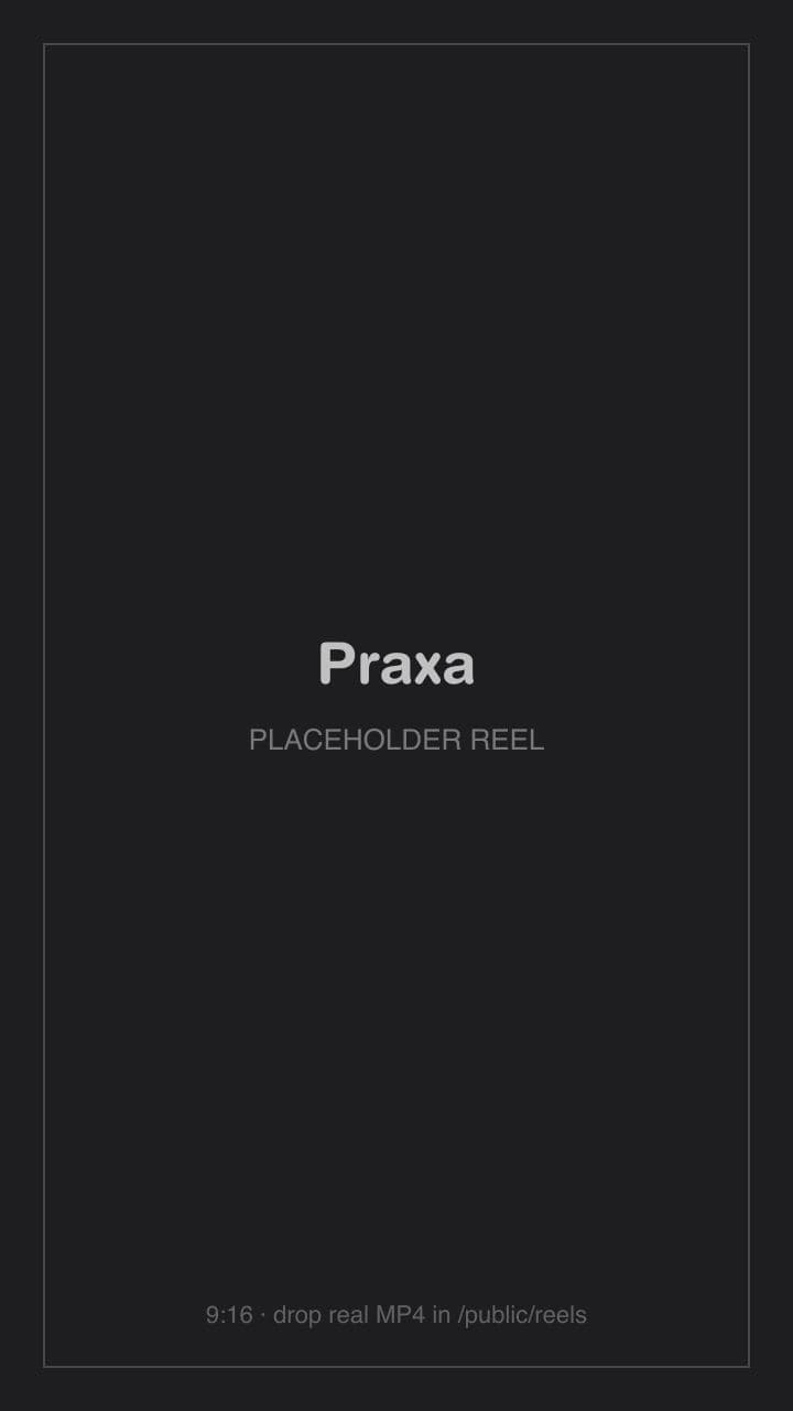 Poster frame for a Praxa ad